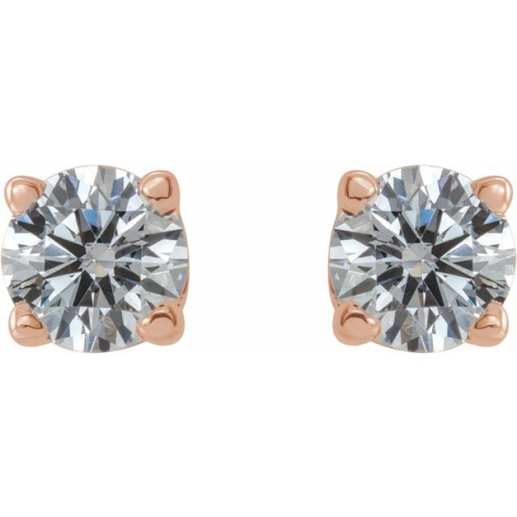 14K Rose 1/4 CTW Natural Diamond Earrings