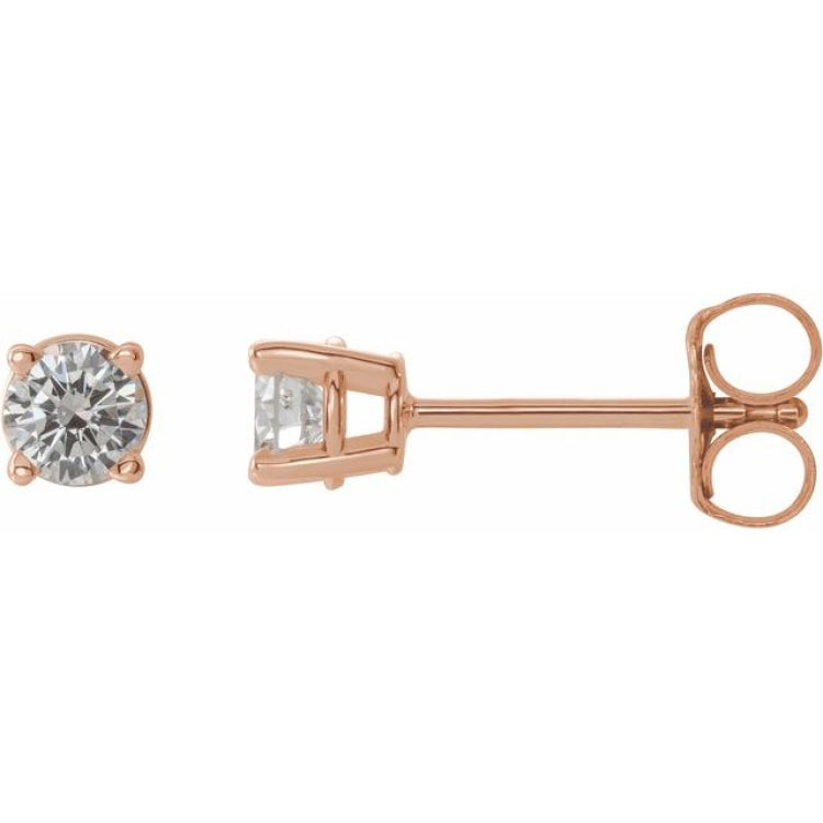 14K Rose Gold 1/3 CTW Natural White Diamond Earrings