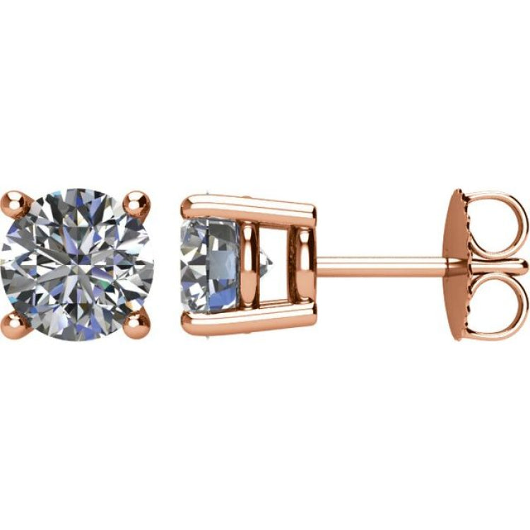 14K Rose 2 CTW Natural Diamond Earrings