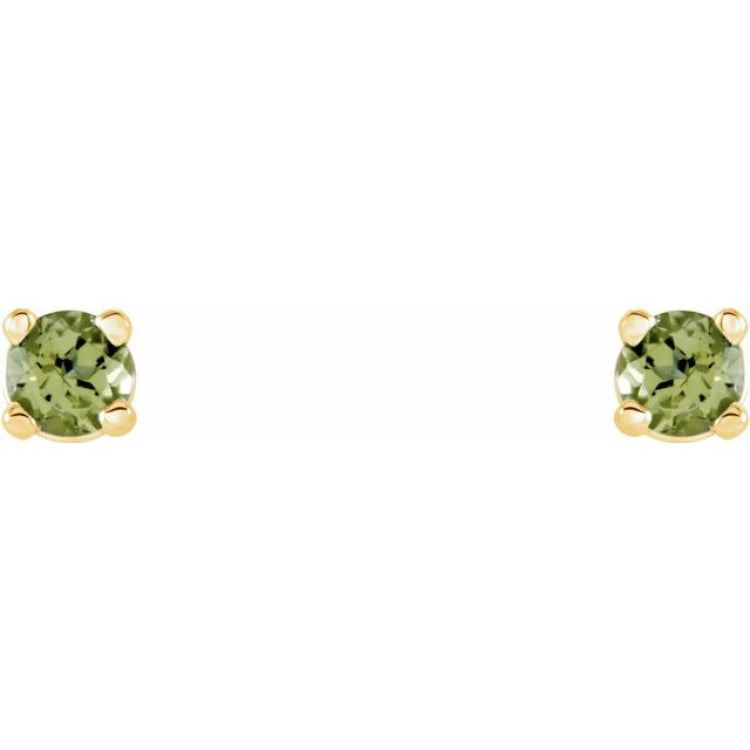 14K Yellow 2.5 mm Natural Peridot Earrings