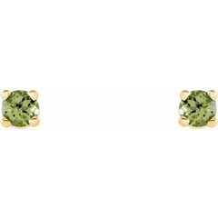 14K Yellow 2.5 mm Natural Peridot Earrings
