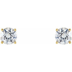 14K Yellow 5 mm Natural White Sapphire Earrings