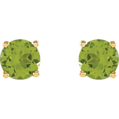 14K Yellow 5 mm Natural Peridot Earrings
