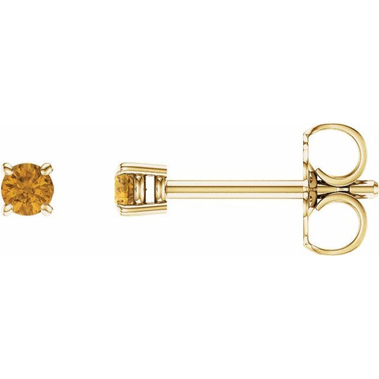 14K Yellow 2.5 mm Natural Citrine Earrings