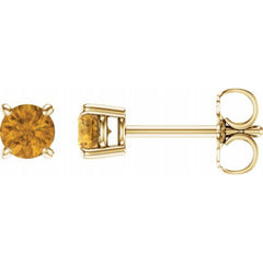 14K Yellow 4 mm Natural Citrine Earrings