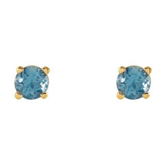 14K Yellow 4 mm Natural Swiss Blue Topaz Earrings