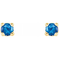 14K Yellow 2.5 mm Natural Swiss Blue Topaz Earrings