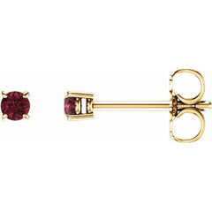 14K Yellow 2.5 mm Natural Mozambique Garnet Earrings