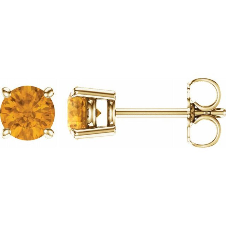 14K Yellow 5 mm Natural Citrine Earrings