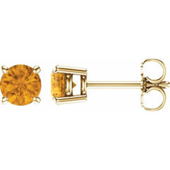 14K Yellow 5 mm Natural Citrine Earrings