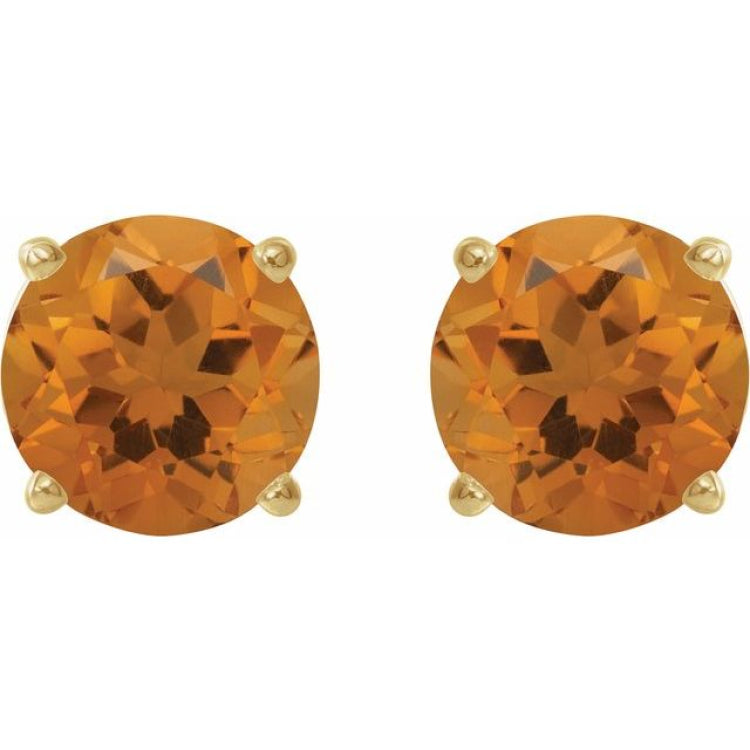 14K Yellow 5 mm Natural Citrine Earrings
