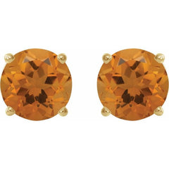 14K Yellow 5 mm Natural Citrine Earrings