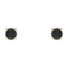 14K Yellow 2.5 mm Natural Black Onyx Earrings