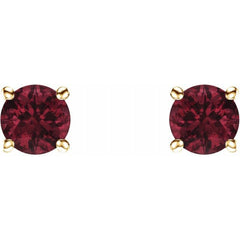 14K Yellow 5 mm Natural Mozambique Garnet Earrings