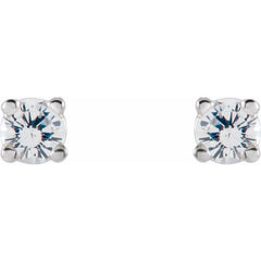 14K White 2.5 mm Natural White Sapphire Earrings