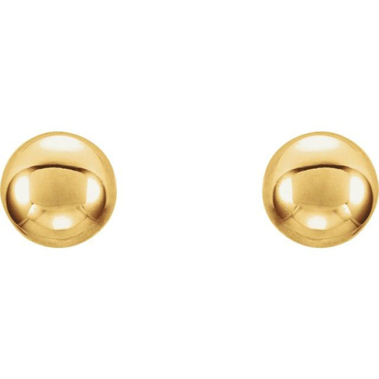 14K Yellow 8 mm Ball Earrings