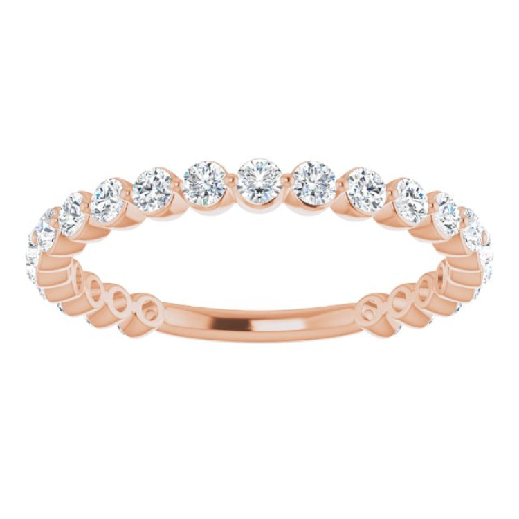 14K Rose 3/4 CTW Lab-Grown Diamond Anniversary Band