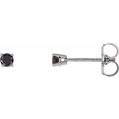 14K White 1/8 CTW Natural Black Diamond Earrings
