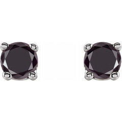 14K White 1/8 CTW Natural Black Diamond Earrings