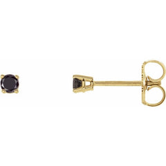 14K Yellow 1/8 CTW Natural Black Diamond Earrings