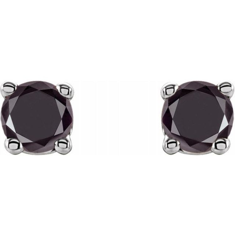 14K White 1/5 CTW Natural Black Diamond Earrings
