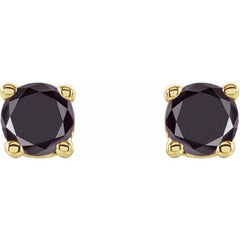 14K Yellow 1/5 CTW Natural Black Diamond Earrings