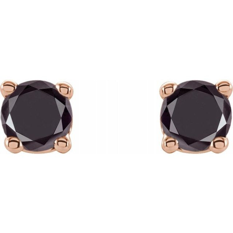 14K Rose 1/5 CTW Natural Black Diamond Earrings