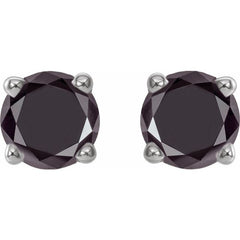 14K White 1/2 CTW Natural Black Diamond Earrings