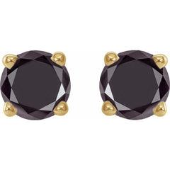14K Yellow 1/2 CTW Natural Black Diamond Earrings