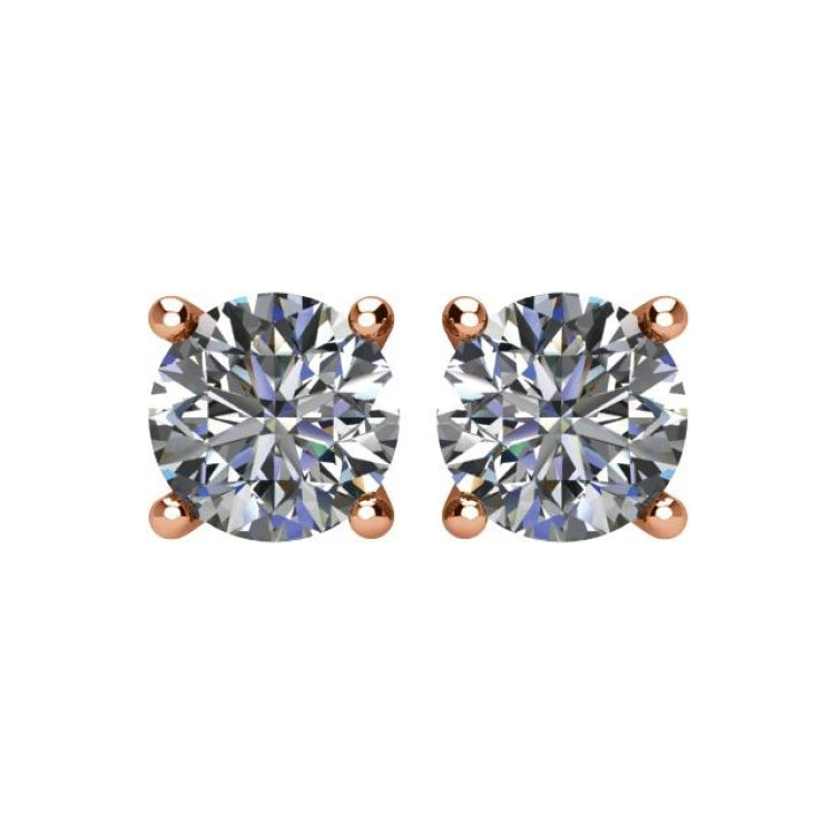 14K Rose 2 CTW Natural Diamond Earrings