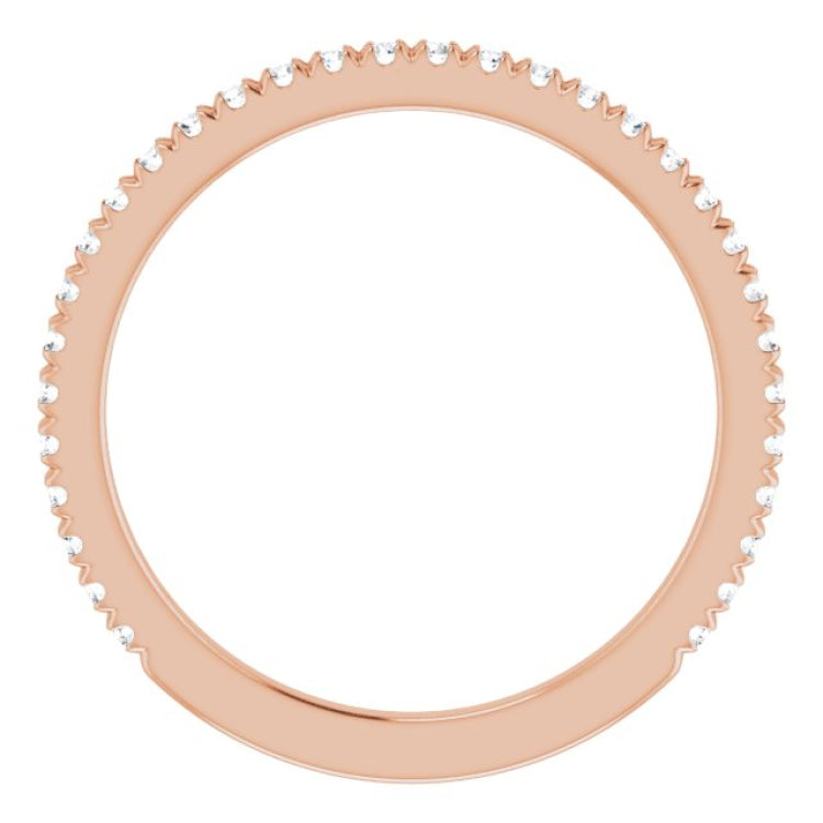 14K Rose 1/3 CTW Natural Diamond French-Set Anniversary Band