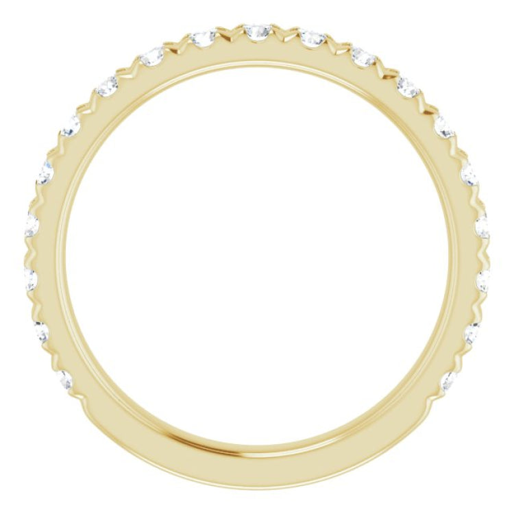 14K Yellow 3/4 CTW Natural Diamond French-Set Anniversary Band