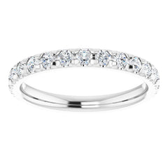 14K White 3/4 CTW Natural Diamond French-Set Anniversary Band
