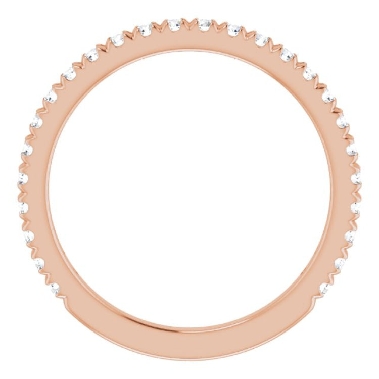 14K Rose 3/8 CTW Natural Diamond French-Set Anniversary Band