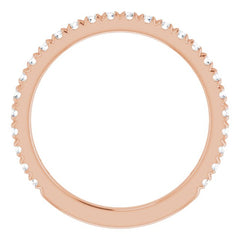 14K Rose 3/8 CTW Natural Diamond French-Set Anniversary Band