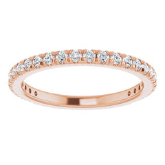 14K Rose 3/8 CTW Natural Diamond French-Set Anniversary Band
