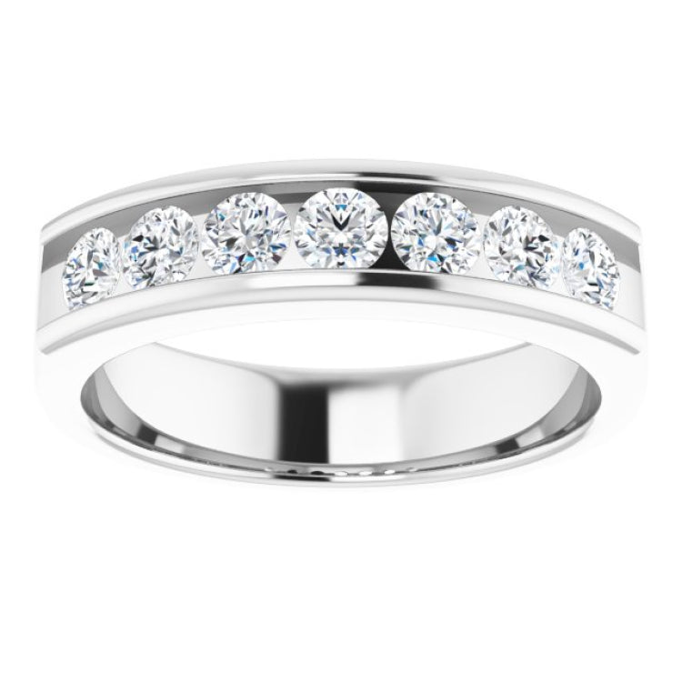 14K White 1 CTW Natural Diamond Band