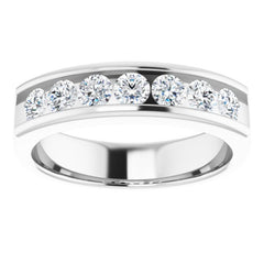 14K White 1 CTW Natural Diamond Band