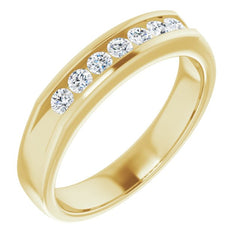 14K Yellow 3/8 CTW Natural Diamond Band