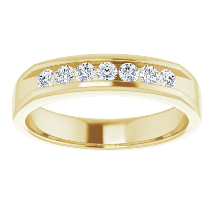 14K Yellow 3/8 CTW Natural Diamond Band