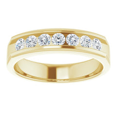 14K Yellow 3/4 CTW Natural Diamond Band