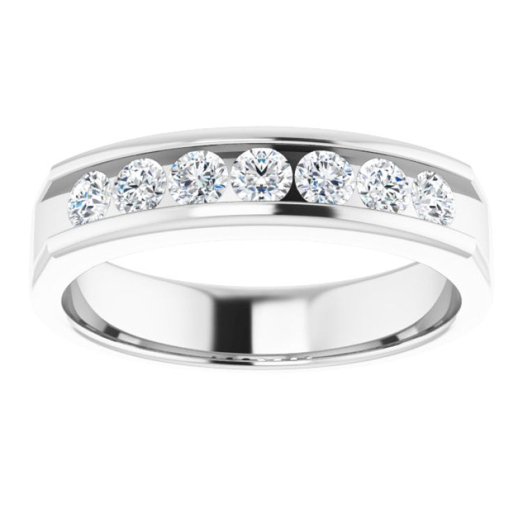 Platinum 3/4 CTW Natural Diamond Band