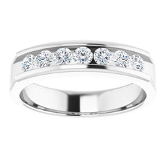 Platinum 3/4 CTW Natural Diamond Band