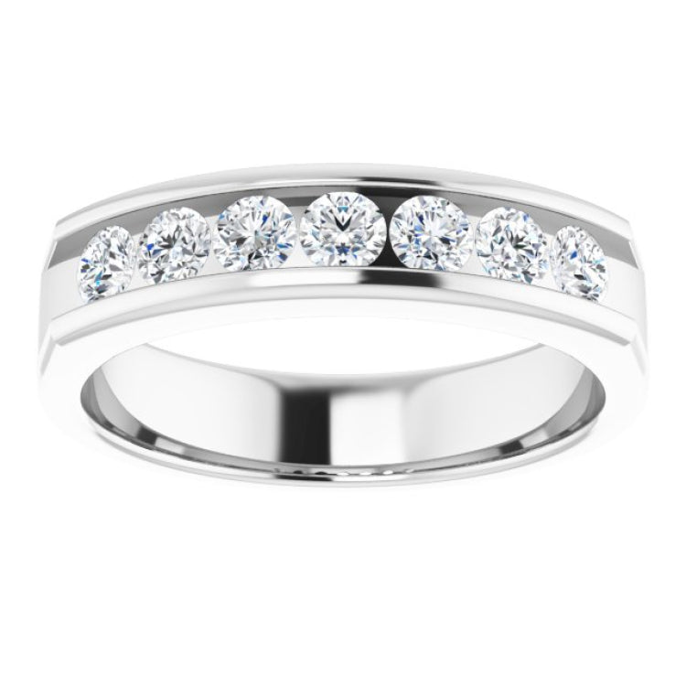 Platinum 7/8 CTW Natural Diamond Band