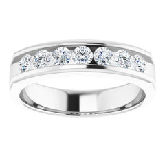 Platinum 7/8 CTW Natural Diamond Band