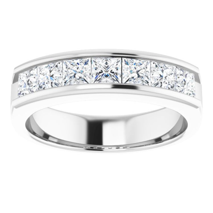 14K White 1 3/4 CTW Natural Diamond Band