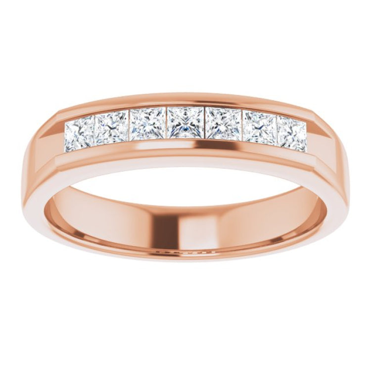 14K Rose 3/4 CTW Natural Diamond Band