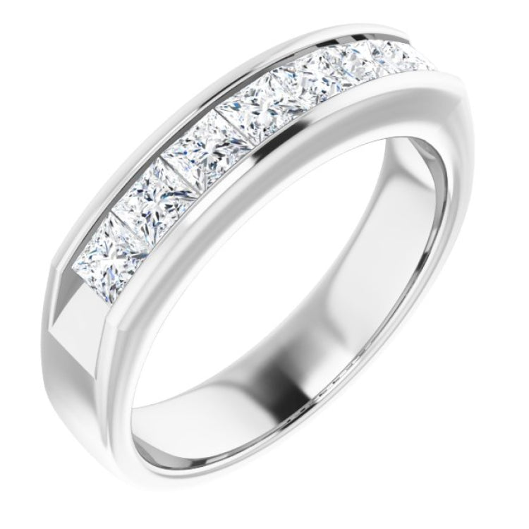 Platinum 1 3/8 CTW Natural Diamond Band