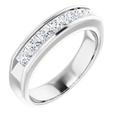 Platinum 1 3/8 CTW Natural Diamond Band