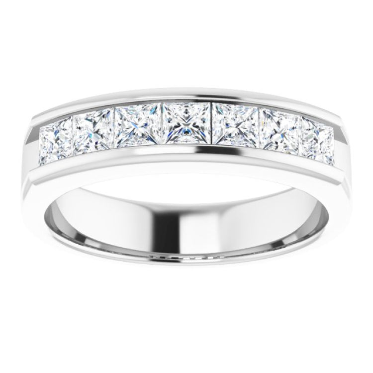Platinum 1 3/8 CTW Natural Diamond Band